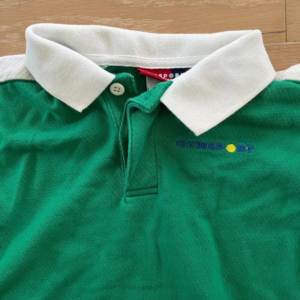 Vintage 1990's Gymboree GymSports Green Polo Shirt Large 4/5 Years